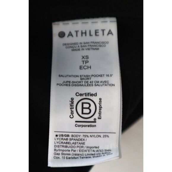 Athleta 837435 Women's Sz XS Black Salutation Stash 16 1/2 Skirt Skort - Picture 6 of 12